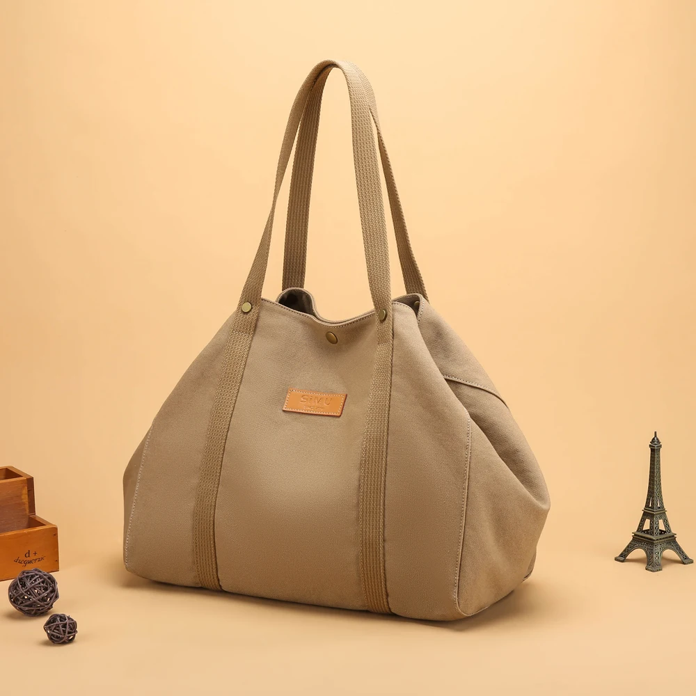 

Casual Canvas Large Capacity Tote Bag Women Handbags Designer Solid Color Shoulder Crossbody Bags Luxury Big Shopper Bag Purse