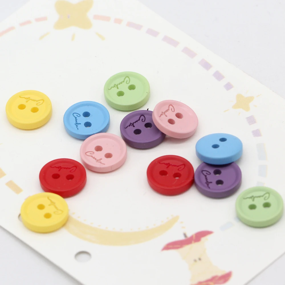 DOTOLLE 11mm 작은 믹스 컬러 라운드 수지 단추 의류용 귀여운 봄 셔츠 블라우스 카디건 DIY 공예 봉제 용품