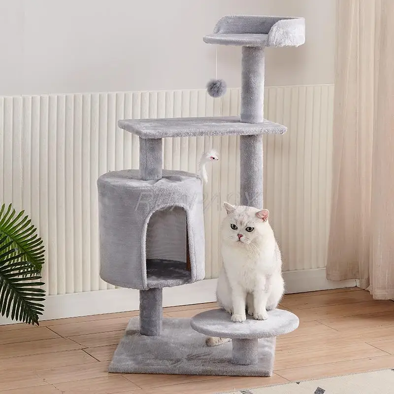 

Cat Jumping Platform Cat Tree Toys Post Condo Cozy Perch Nest Scratcher Tower Scratching Climbing Tree Cat Column Small House