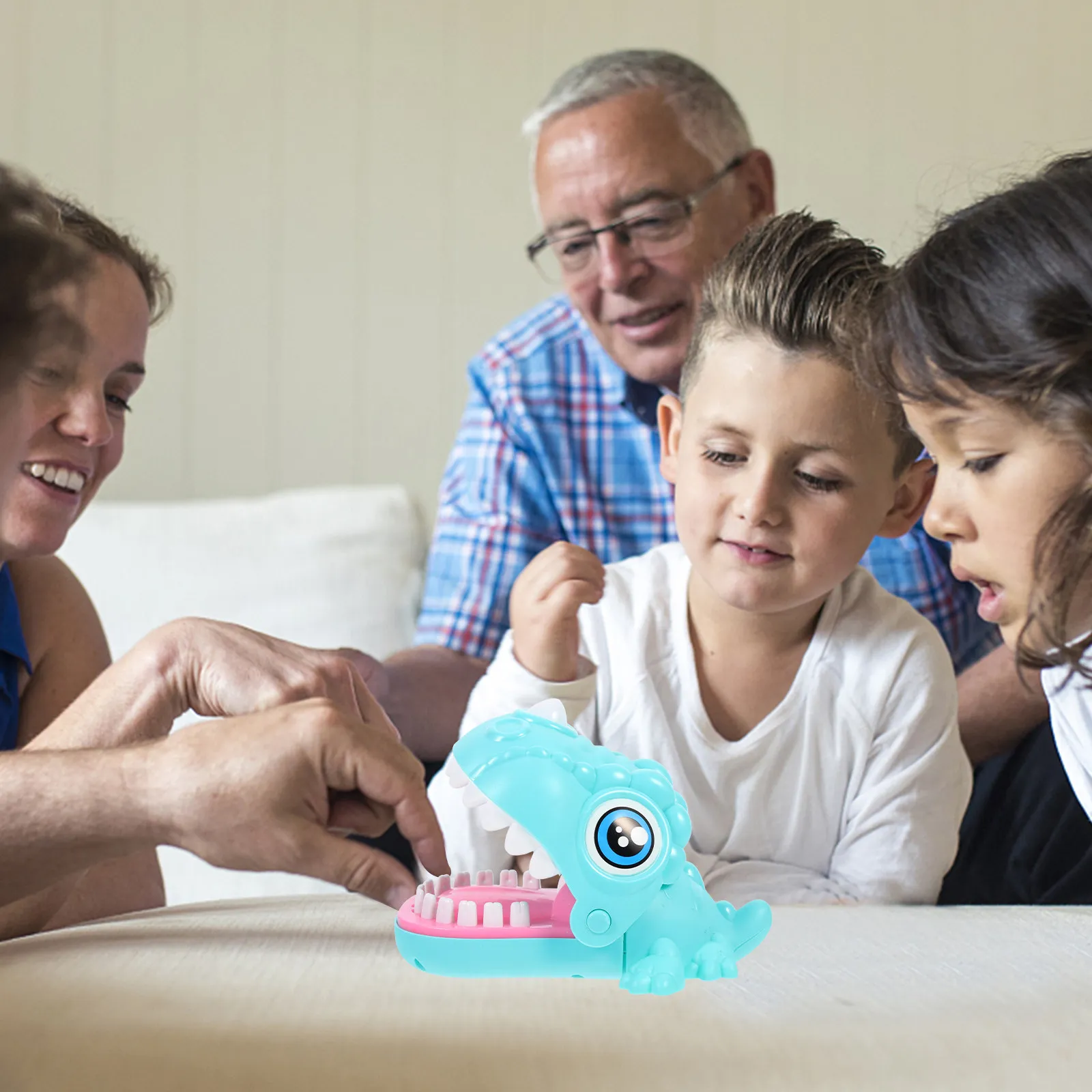 재미있는 공룡 손가락 물기 게임, 창의적인 이빨 게임, 장 장난감, 어린이 생일, 휴일 파티 손가락 놀이