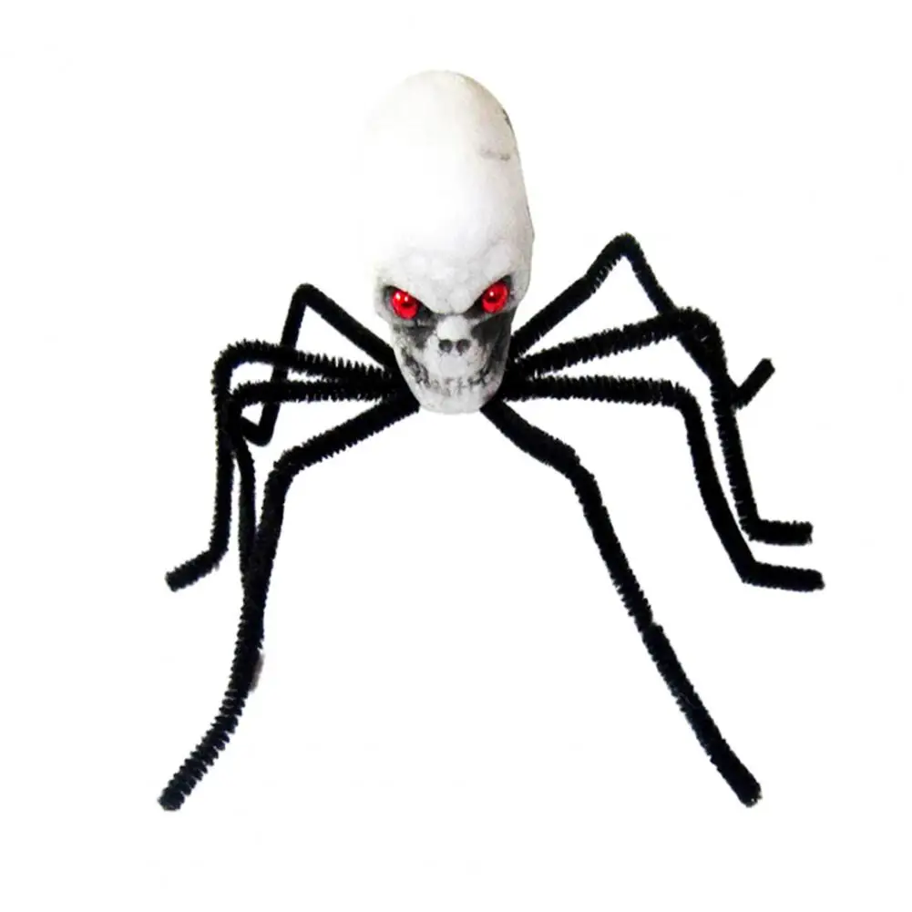 

Creepy Halloween Spider Prop Spooky Halloween Skull Head Spider Realistic Haunted House Decoration for Festive for Halloween