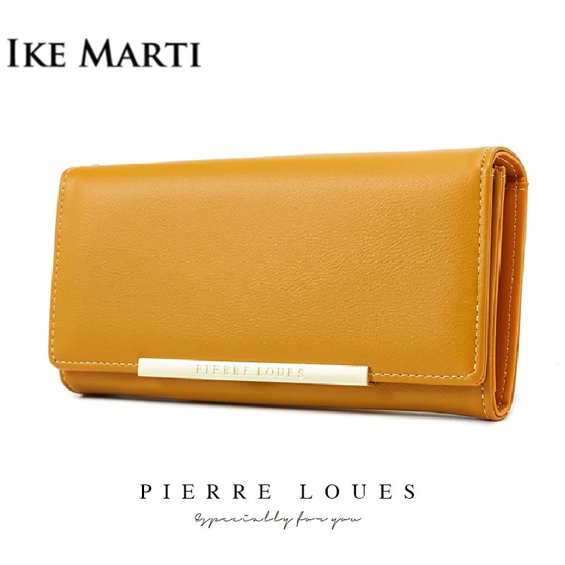 Роскошный кожаный кошелек IKE MARTI для женщин однотонные элегантные женские