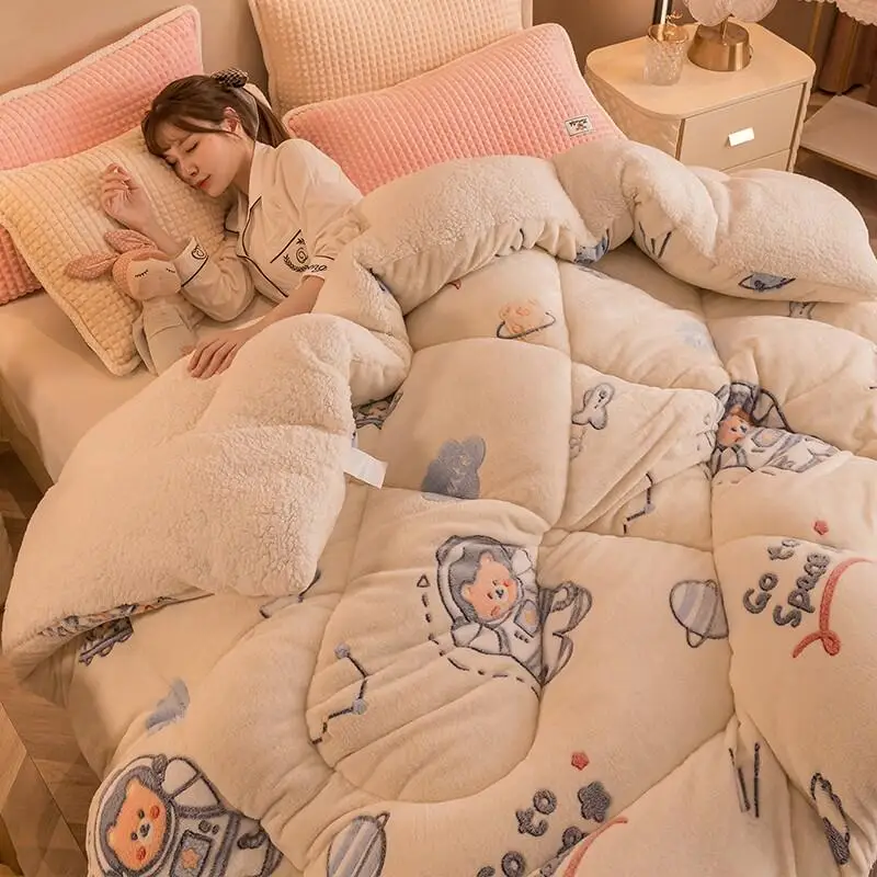 Lamb Wool Bed Comforter Wool Cotton Blanket
