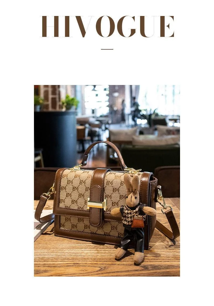 Geantă nouă pentru femei cu lanț retro de înaltă calitate, geantă mică pătrată pentru femei, versiune coreeană, design de nișă, geantă diagonală crossover versatilă_voghion.com