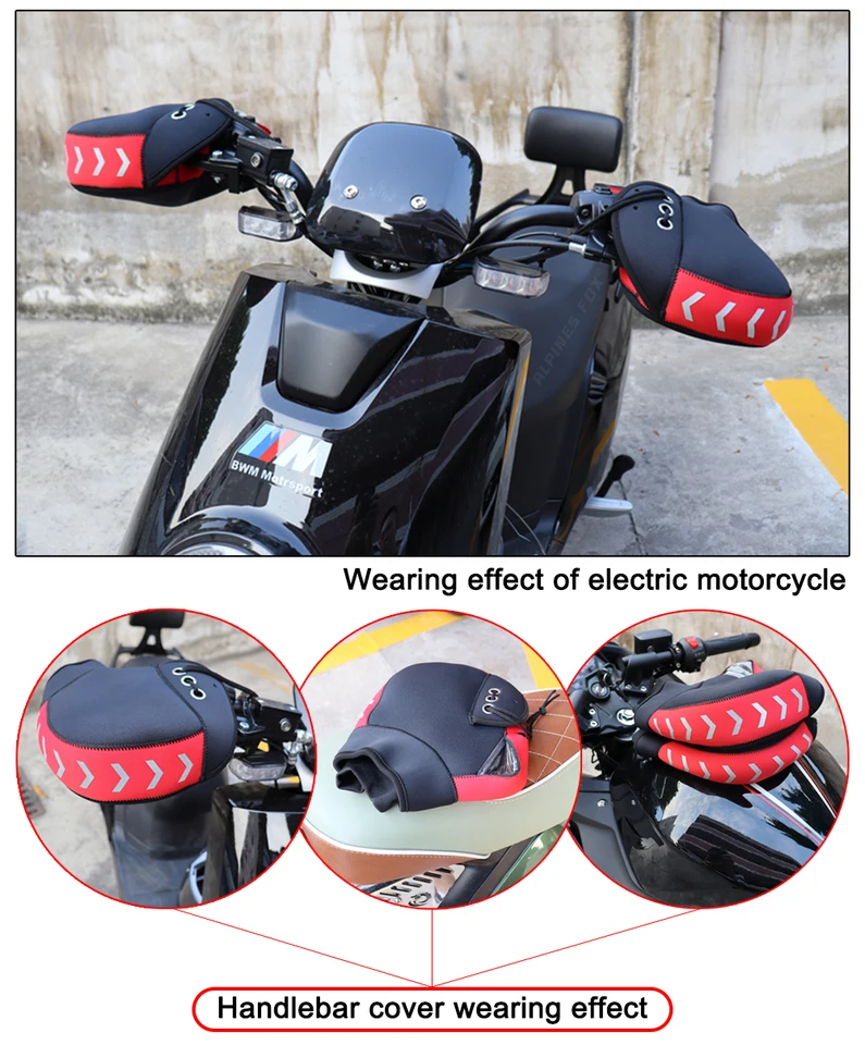 Motorcycle Handlebar Muffs - Windproof Waterproof Grip Gloves For Winter, Scooters & Bikes - View #9