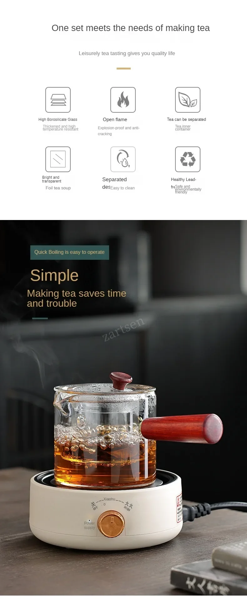 Description Picture 4 of itemMini Electric Ceramic Infrared Heating Stove Milk Water Boiler Heater Coffee Moka Countertop Burner Stew Hotpot Induction Cooker