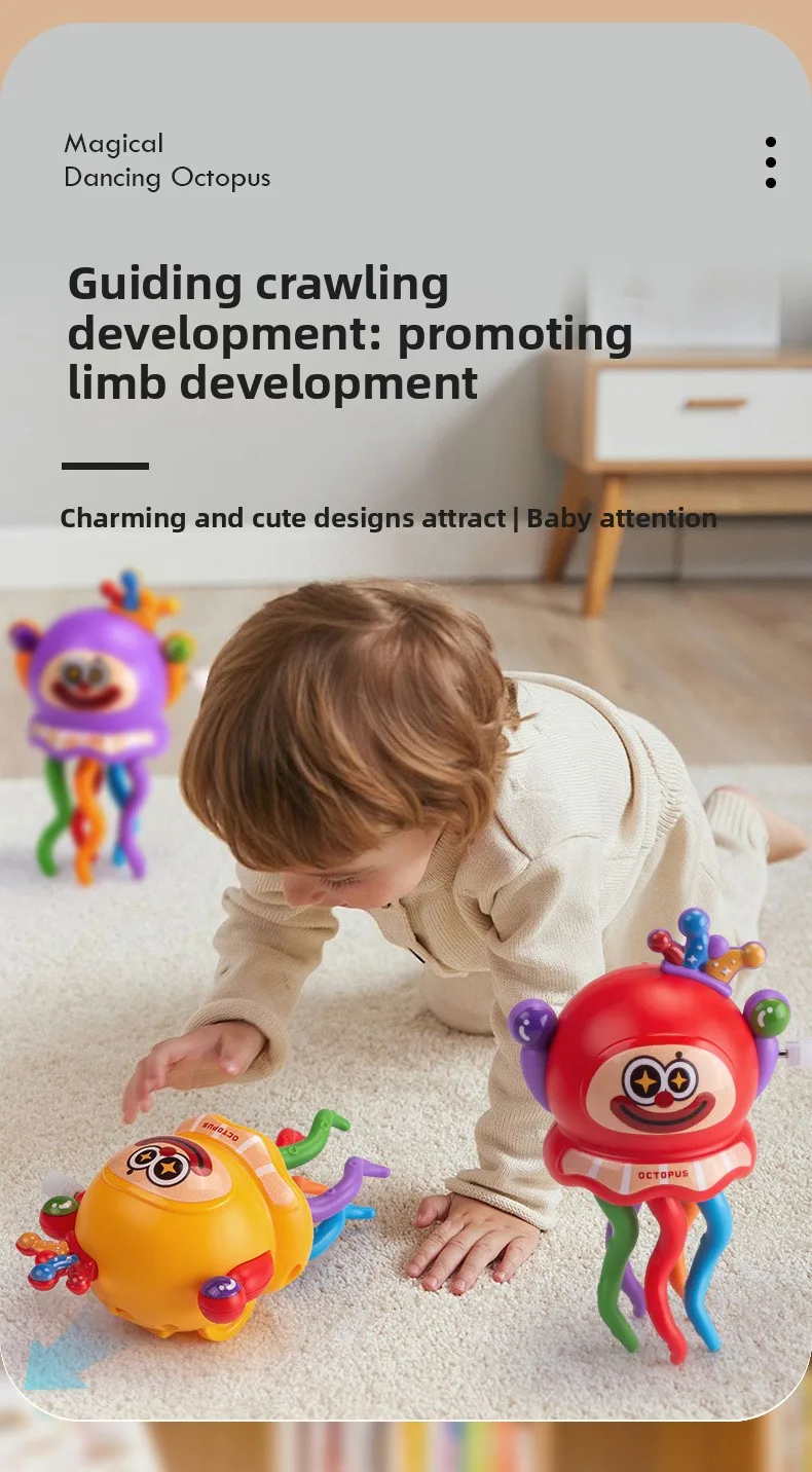 Juguete de pulpo de baile mágico, medusas retorcidas, payaso, pulpo, juguetes de baile para gatear para niños, juguetes de descompresión, regalos de entretenimiento