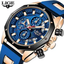 New Fashion Mens Watches Top Brand Luxury Silicone Sport Watch Men Quartz Date Clock Waterproof Wristwatch Chronograph
