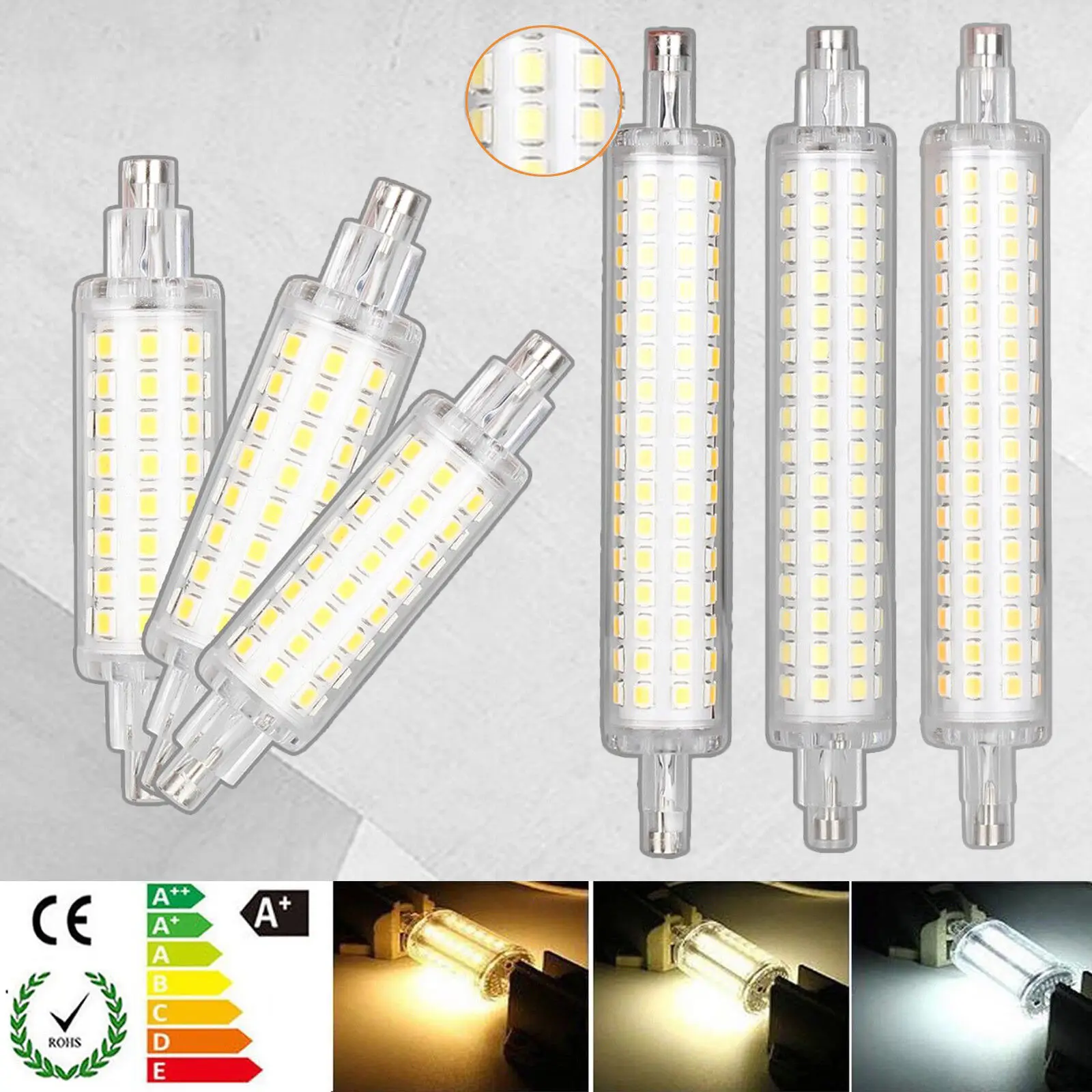 Double Ended R7S LED 118mm Tube Bulb 78mm Floodlight 110V 220V High Power 12W 16W Working Light Garage Landscape Lighting