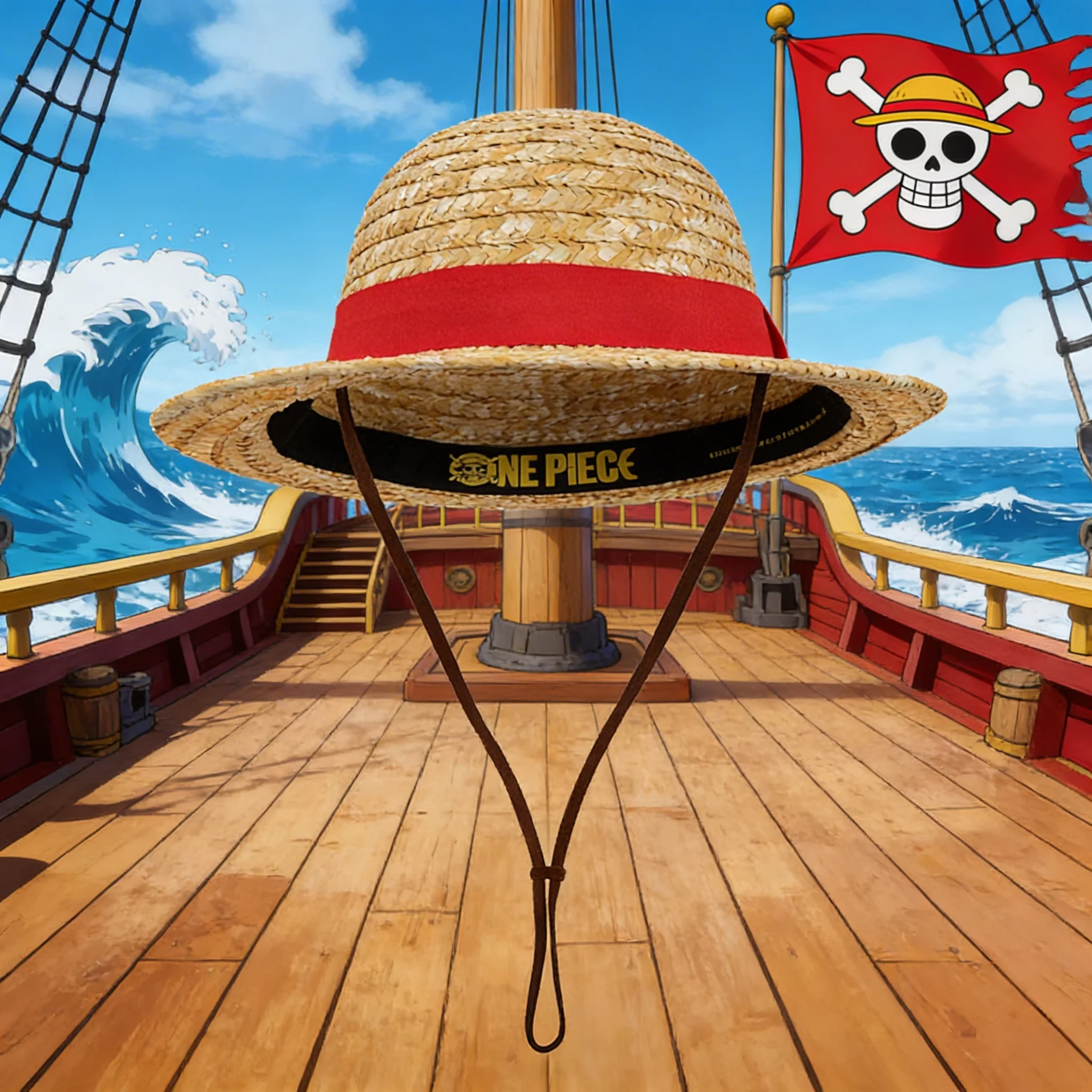 Offiziell lizenzierter Strohhut von Luffy aus One Piece, Sammlerstück, Geschenk für Erwachsene, Anime-Heimdekoration, Cosplay-Zubehör, 1 Stück
