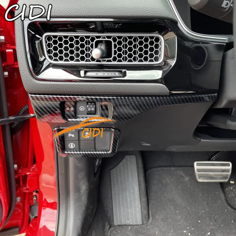 Фото Для Honda Civic, 11-го поколения, 2022 ABS, углеродное волокно, черная головного света и левая Центральная фара, аксессуары для управления №3