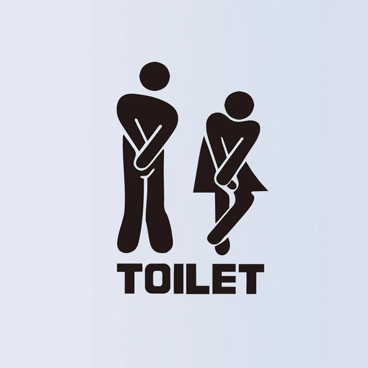 Description Picture 4 of item2Pcs Creative Funny Toilet Wall/Door Stickers Bathroom Decoration Vinyl Home Decor Decals Waterproof Poster Wallpaper On Wall