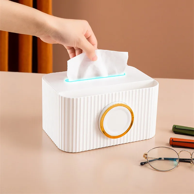 Multifunctional Tissue Boxes Cover Napkin Phone Holder Home Office Organization Pen Remote Storage Wipes Case Desk Organizer_voghion.com
