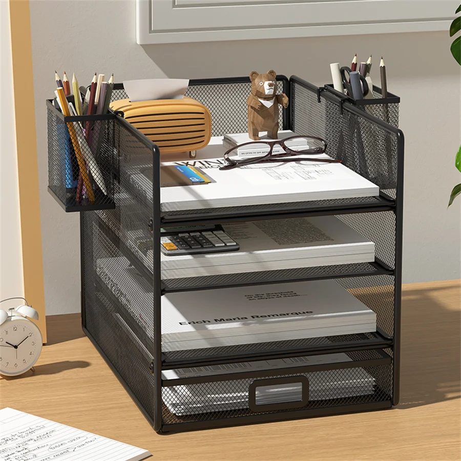 Desktop organizer stackable file rack simple papers rack file organizer