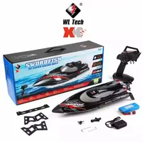 WLtoys Remote Control Brushless High Speed Boat Anti-rollover Low Electric Alarm with Light Speedboat Adult Children Toy Gift 1