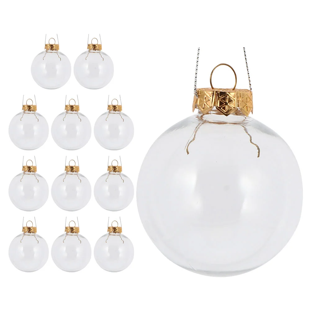 

10/12pcs Christmas Transparent Ball Plastic Fillable Bauble 8-10cm Xmas Tree Hanging Ornaments Decoration Wedding Party Gift Box