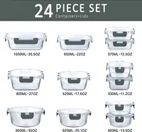 M MCIRCO 24-Piece Glass Food Storage Containers with Upgraded Snap Locking Lids,Glass Meal Prep Containers Set - Airtight Lunch 2