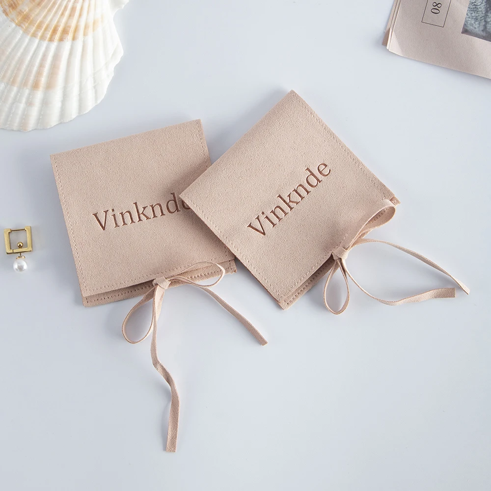 100 Personalized Logo Microfiber Velvet Jewelry Gift Bags Wedding Favors Bulk Organizer Storage Bag Rings Tarot Packaging Pouch