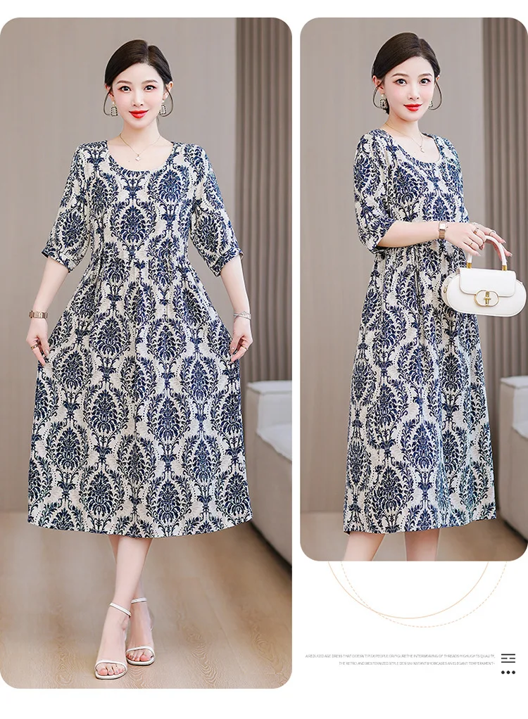 Neue Temperament Mittleren Alters Mutter Nachthemden Baumwolle Rayon Langes Kleid frauen Sommer Nachthemd Plus Größe Schlaf Hemd XL-5XL – Detail 18