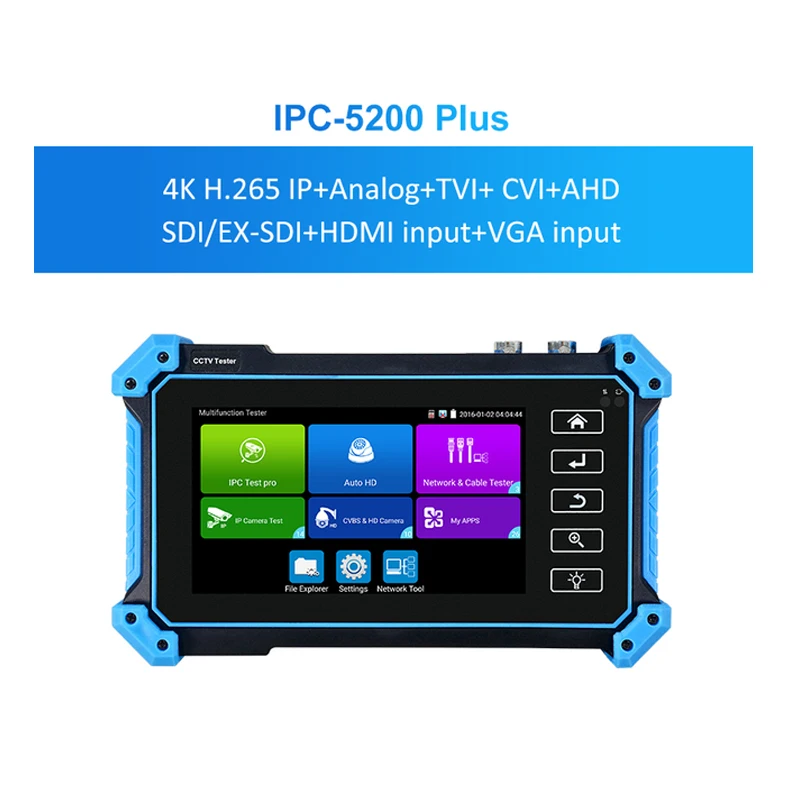 

Newest 5 inch All in one VGA & 4K HDMI input IPC-5100 Plus 4K IP CVI TVI AHD Analog 5 IN 1 VGA & 4K HD input HD CCTV Tester