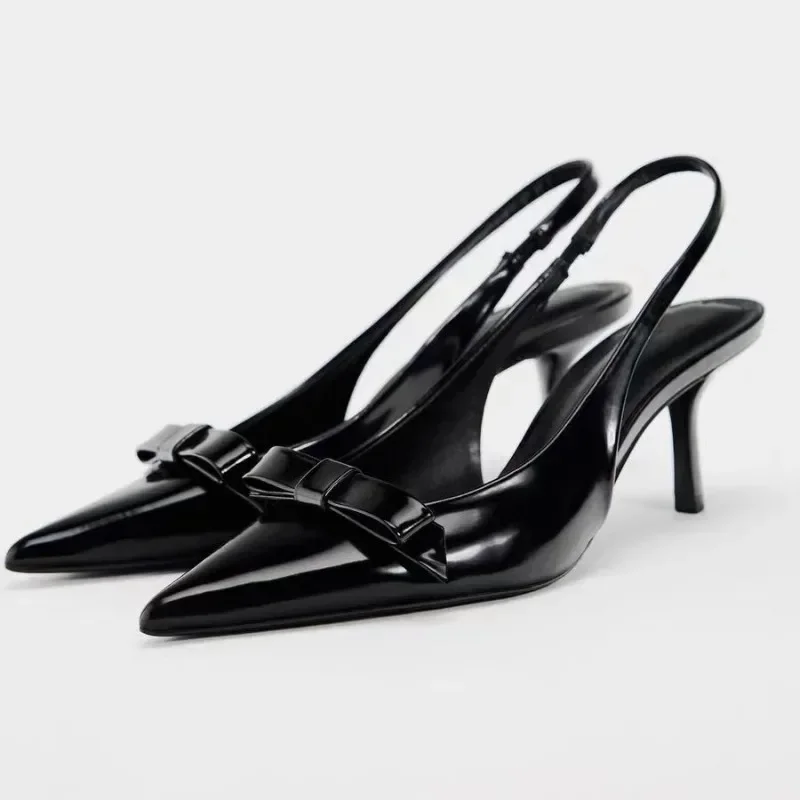 Summer High Heeled Sandals Women Elegant Bow Decoration Fashion Party Wedding Slingback Sexy Stiletto Ladies Dress Shoes women sandals women high heels
