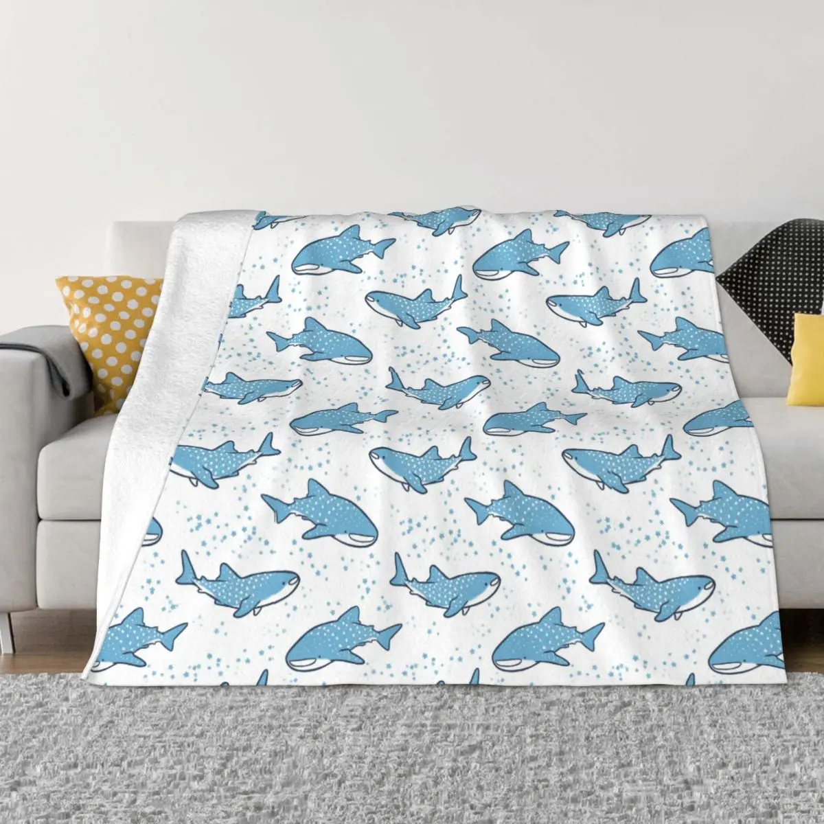 Starry Whale Sharks Coperta In Pile Ocean Blue Sea Coperte Per Letto Divano Soft Bedding Throw S
