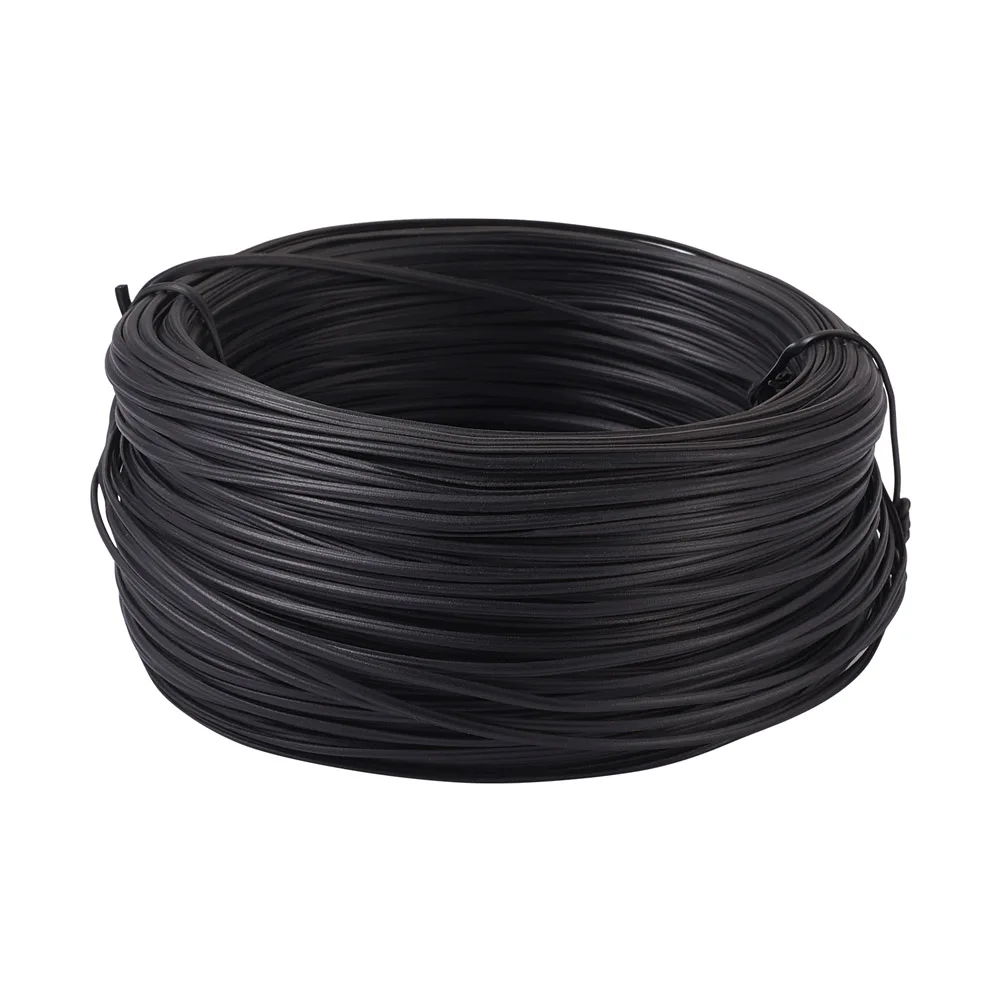 1 Roll Flat Iron Wire with Plastic-coated 2x1mm White Black Flexible Bend Cable DIY Jewelry Gardening Making Craft Supplies