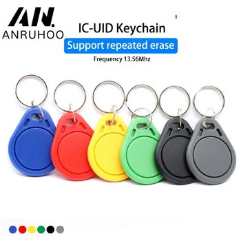 RFID 스마트 칩 키체인 IC 재기록 가능 라벨 방수 복사 카드 배지, Uid 토큰 태그 복제 복사기 쓰기, 13.56mhz, 5 개, 10 개