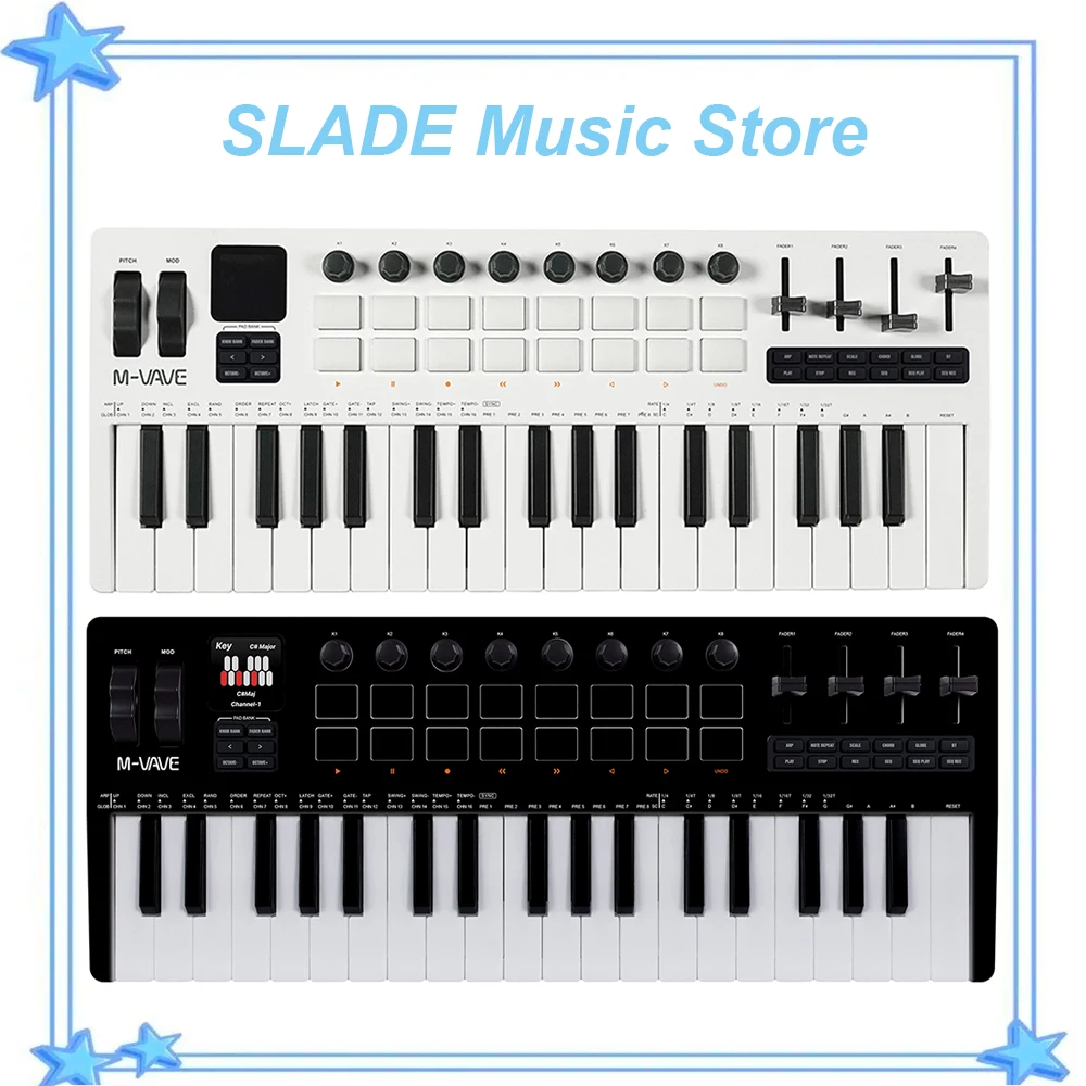 M-VAVE SMK-37 Pro Keyboard MIDI Controller w/Built-in Synthesizer
