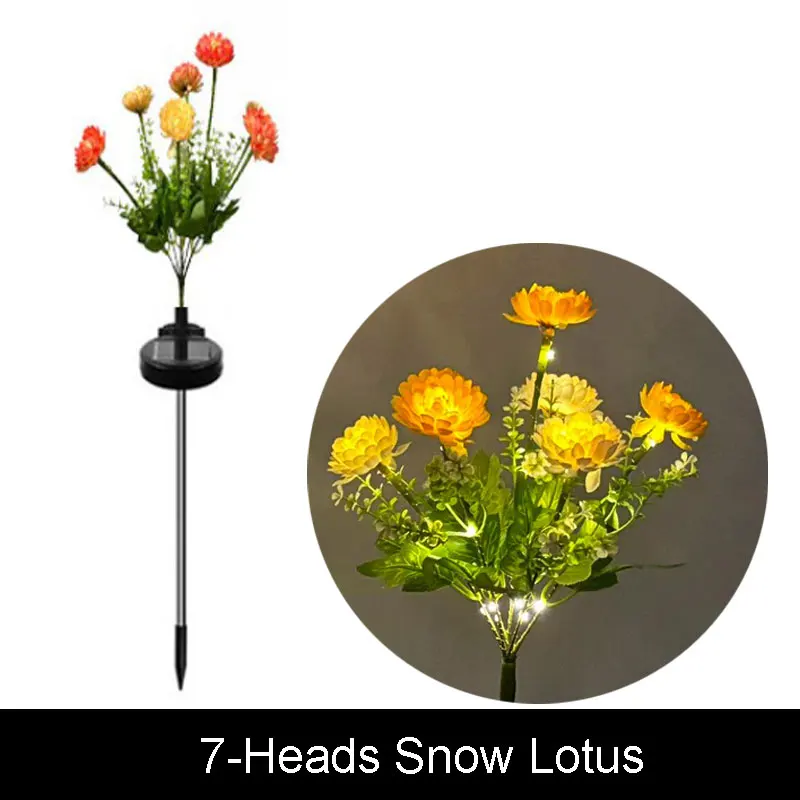 Solar Lotus Flower Outdoor Garden Light - Decorative Lawn Lamp for Yard, Patio, Parties, Weddings, and Holidays