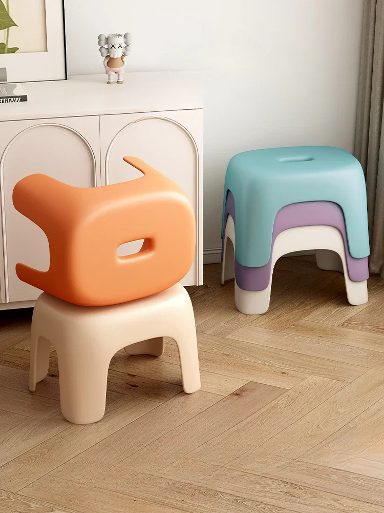 

Пластиковые низкие табуретки, скамейка, табурет для гостиной, утолщенная Нескользящая Штабелируемая мебель для ванной, KMBS