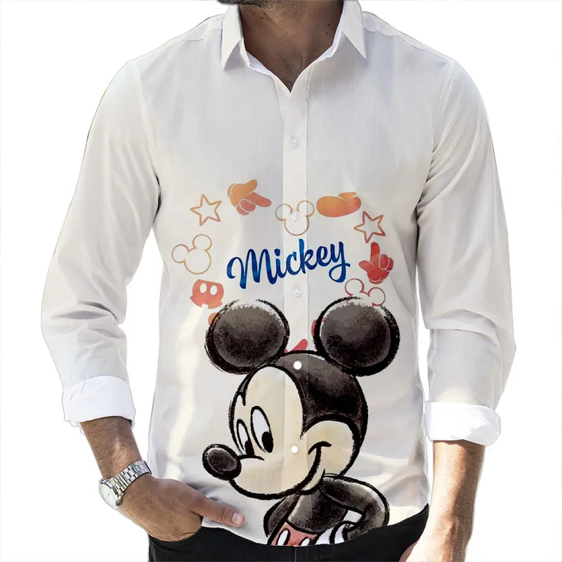 Disney Donald Duck Daisy Duck 3d Print Men's Tshirt O Lapel Pullover