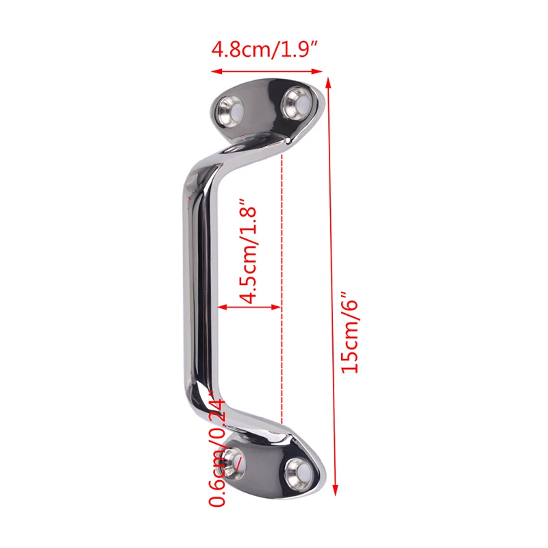316 Stainless Steel Marine Boat Grab Handle - 15cm (6") Handrail, Mirror Polished