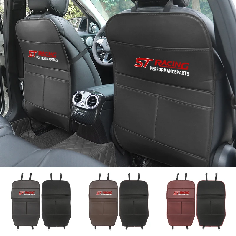 Seggiolino Auto In Pelle Anti Kick Pad Schienale Protector Seat Storage Kick Pad Per Ford St Racing Rs S Mustang Kuga Fiesta Fusion Focu
