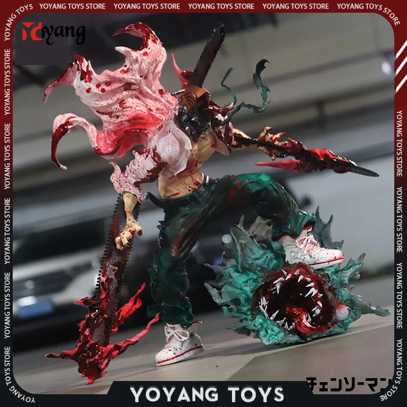 

18cm Chainsaw Man Anime Figurine Denji Chain Saw Action Figure Slaying Bats Statue Pvc Tabletop Ornament Collectible Models Toy