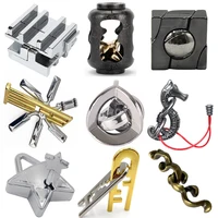Classic IQ Metal Brain teaser Magic Puzzles Toys Locks Baffling Wire Diecast Kirsite Game Intelligence For Adults Game Test Mind 2