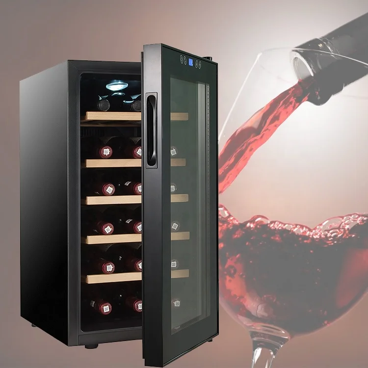 18 bottles small wine fridge Glass Door Mini Wine Cellar Fridge Single Zone Electric Wine Refrigerators For Sale