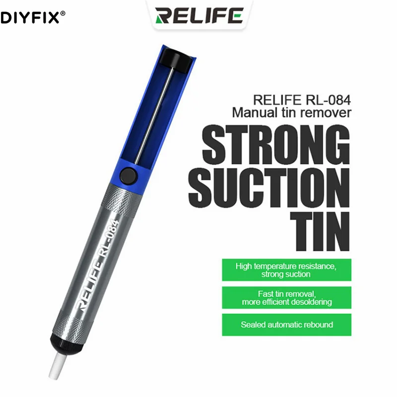 

RELIFE RL-084 Manual Tin Remover Strong Suction Solder Cleaning Tin Dross Electronics Welding Repair Tool