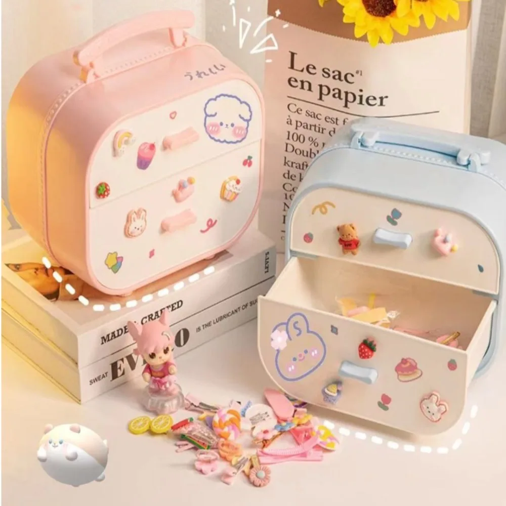 

Cartoon Cute Style Stationery Pens Storage Case Wear Resistant Dustproof Pen Holder Stationery ABS Drawer Storage Box Student