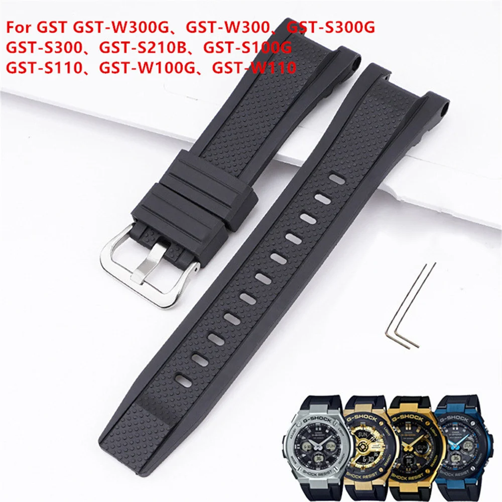 Cinturino Per Casio G-Shock Gst Series Gst-210B Gst-W300G S300G S110 W100 Gst-W110 Accessori Per Bracciali Con Cinturino In Gomma Da Uomo In Resina