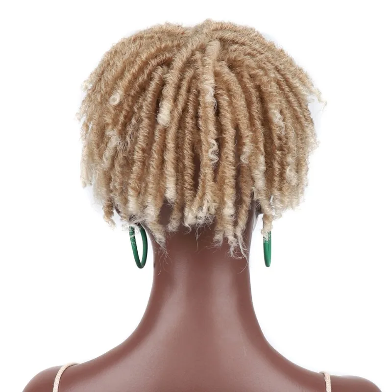 Synthetic Braided Hair Clip Braided Half Wig Locs Wig Soft Short Hollow Curly Braids Suitable for Men and Women