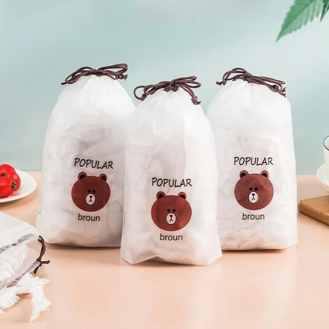 100 Db-Os Élelmiszer-Vákuumzsák Nylon Az Élelmiszerek Eldobható Elasztikus Műanyag Papír-Poros Frissítő Konyhai Kiegészítők Fedezésére - Image 6