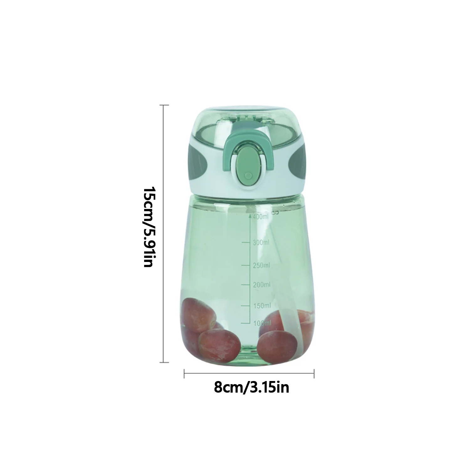 1pc 400ml children's transparent outdoor sports water cup, straw, camping kettle, baby bottle, large capacity, drop resistance