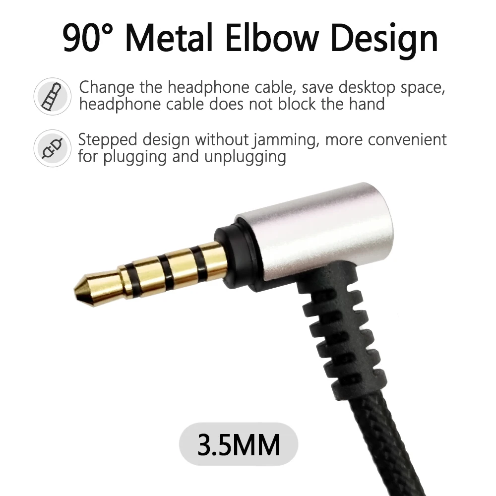 Nylon Braided Replacement Audio Cable With Volume Control for DENON AH-D7100 D7200 D600 D9200 D5200 Meze 99 Classics