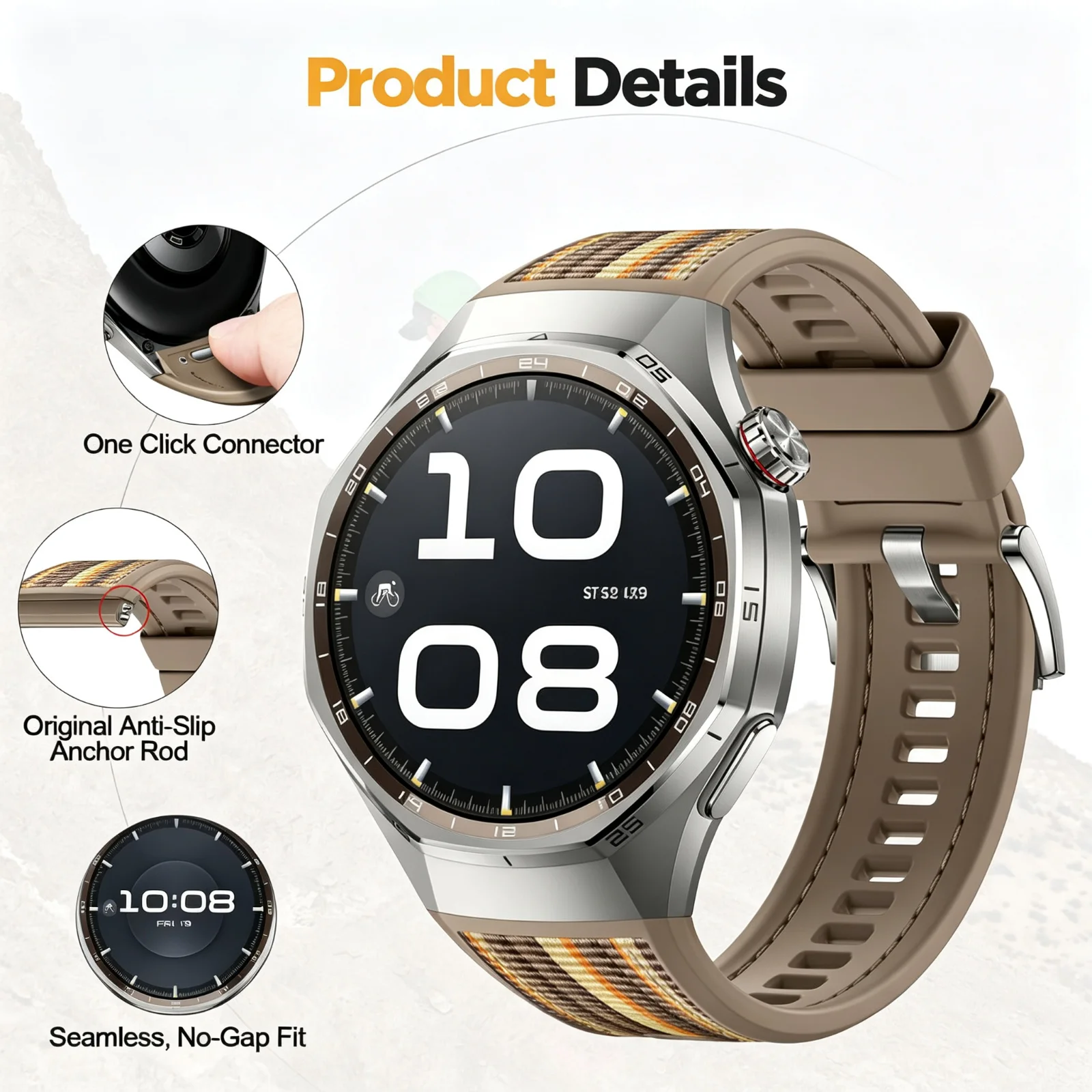 Enhanced Silicone Strap for Huawei Watch GT - Durable and Stylish Smartwatch Band Accessories