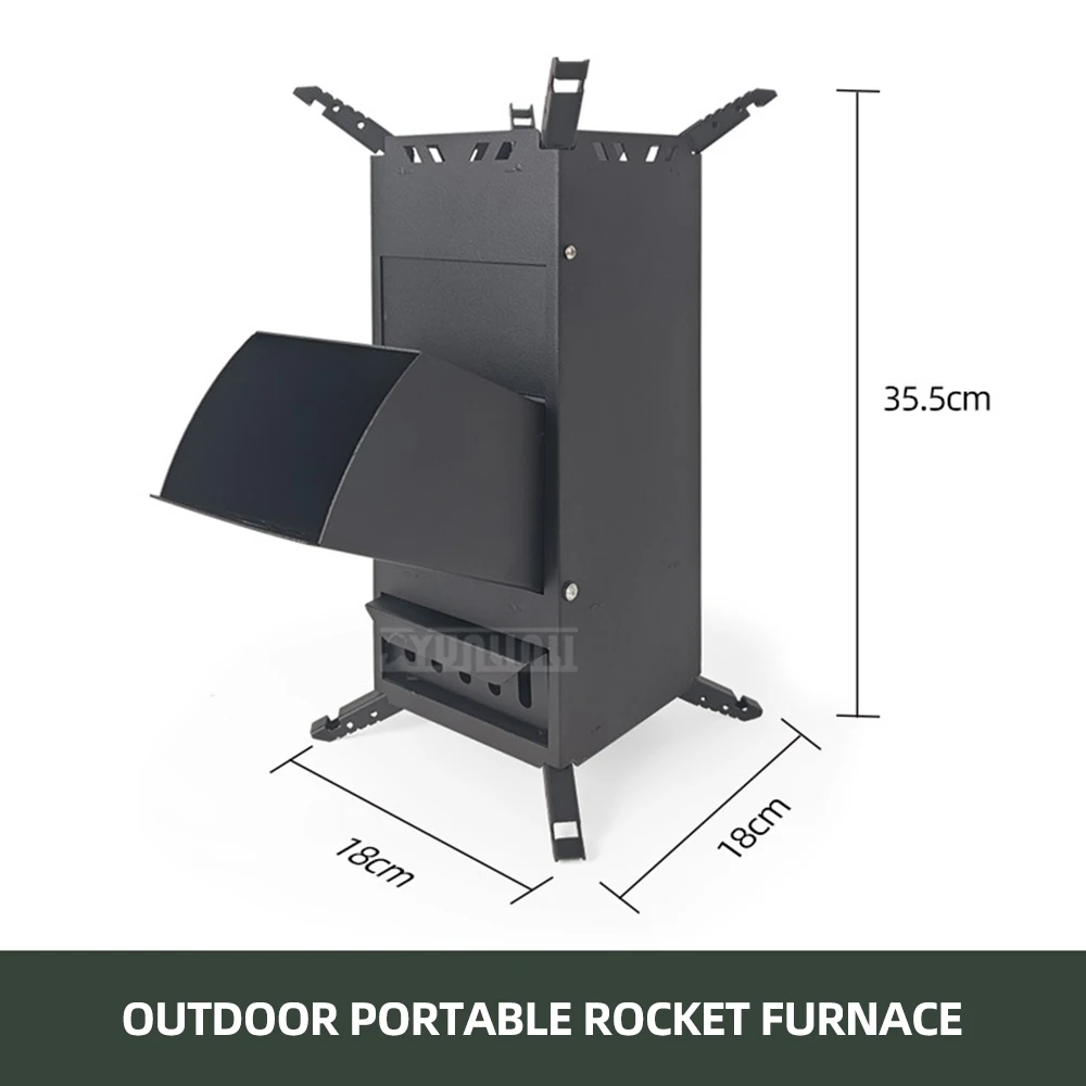 Outdoor Portable Fire Wood Heater Simple Picnic Camping Stove for Barbecue Equipment Rocket Stove 5
