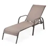 2 Pieces Outdoor Patio Lounge Chair Chaise Fabric with Adjustable Reclining Armrest, Adjustable Outdoor Chaise 4