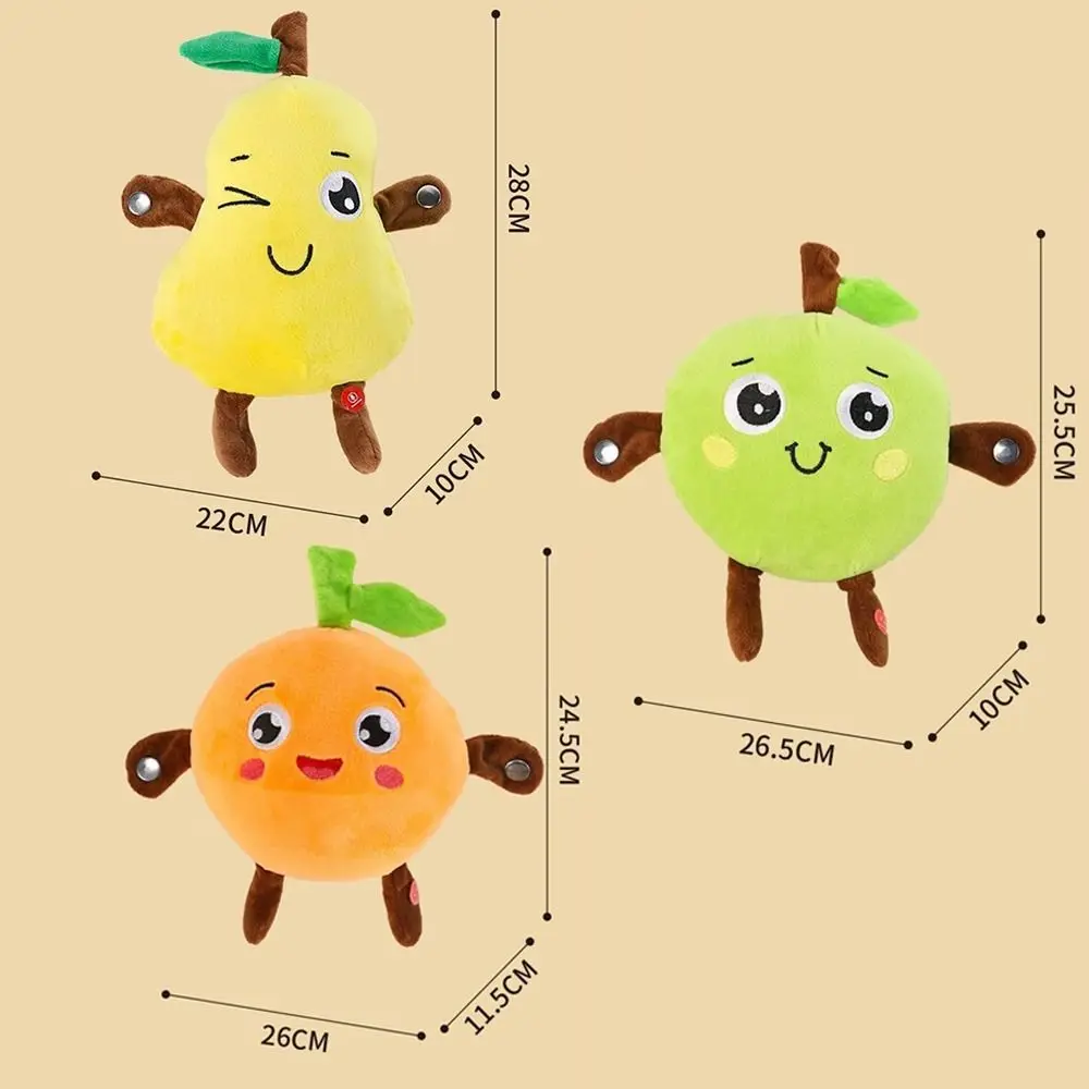 Interactive Musical Toy Sensing Beat Plush Toys Fruit Musical Dooll Pear Electric Plush Toy Plush Toy Orange