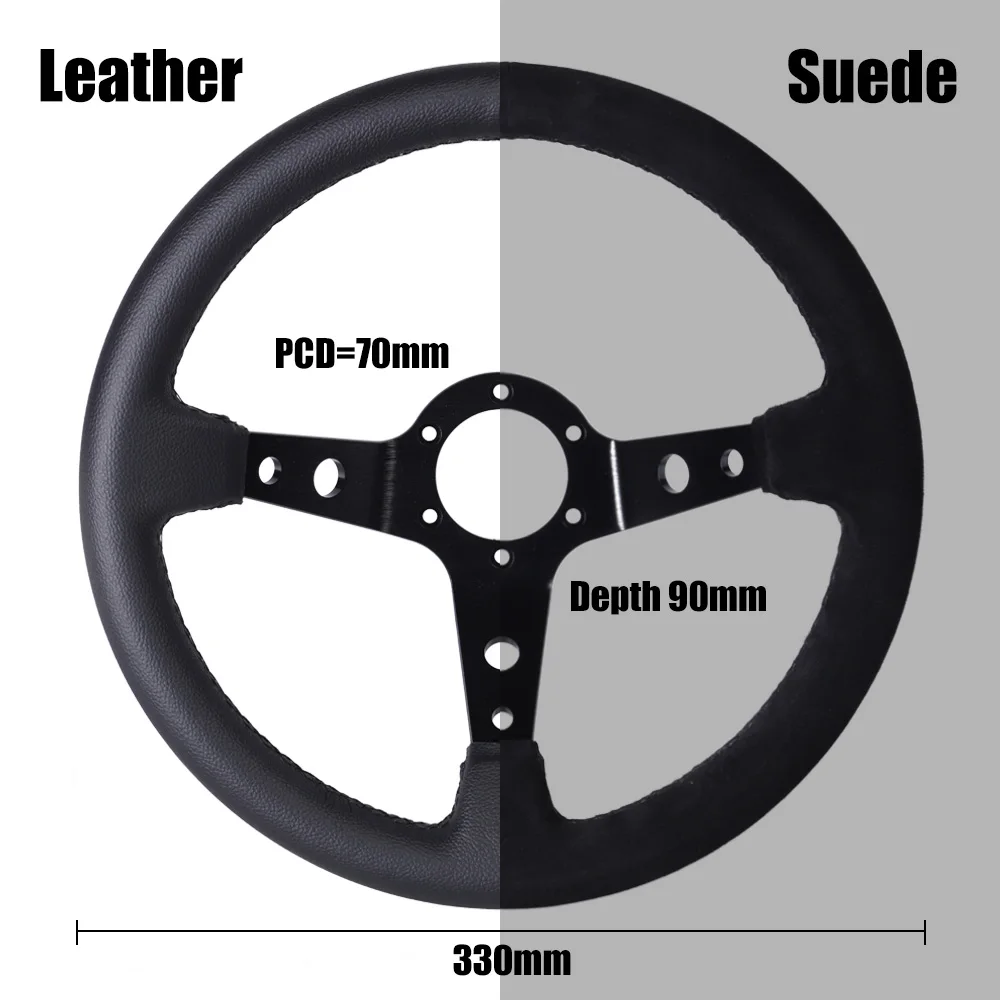 レザー/スエードのレーシングカー,スポーツステアリングホイール,13