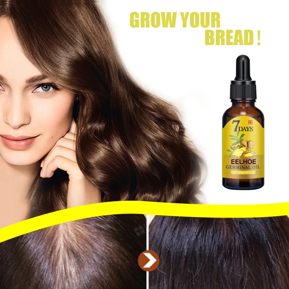 Hydrating Hair Growth Serum with Ginger Extract - Hair Care Liquid for Preventing Hair Loss, Nourishing and Moisturizing Hairs восстанавливающая сыворотка с экстрактом семян льна restore serum with flax seeds